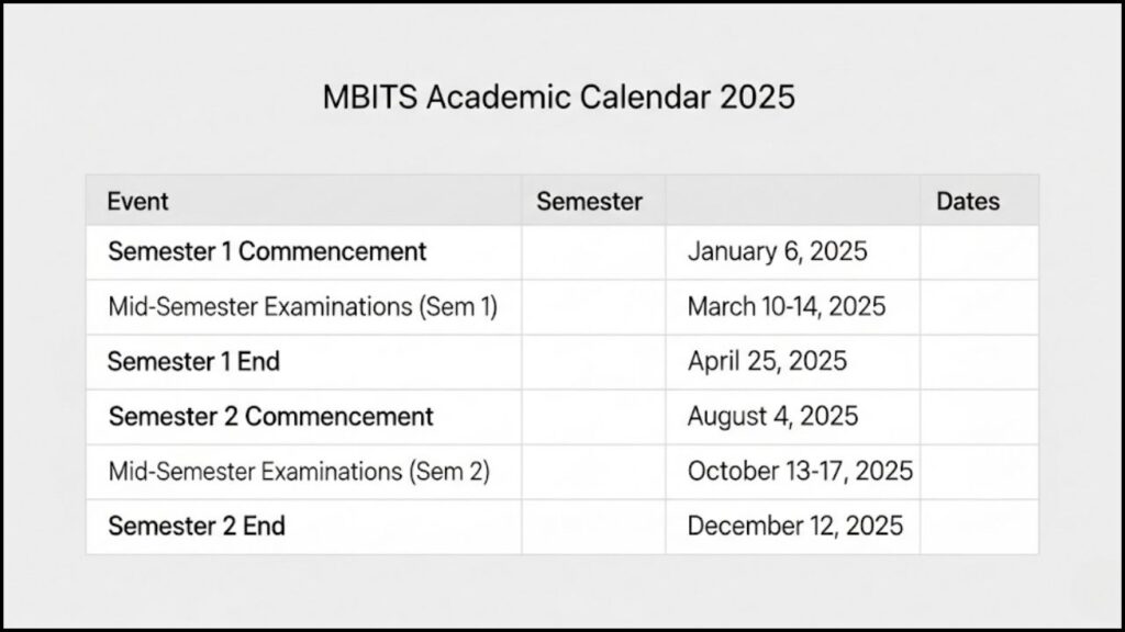 MBITS Exam Calendar 2025: Official Schedule and Key Deadlines Announced 2 Academic Calendar
