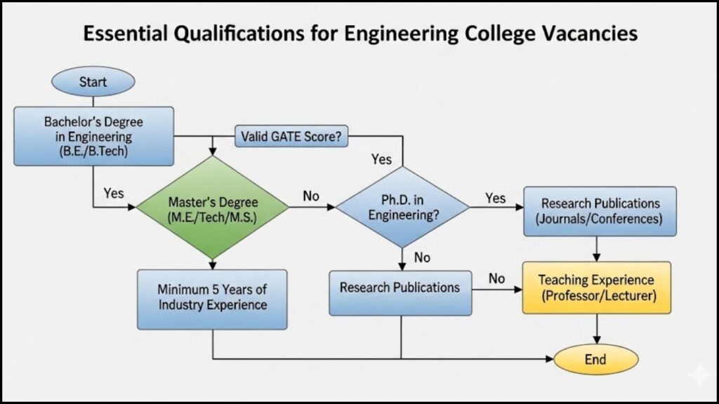 essential qualifications for engineering college vacancies